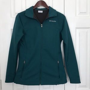 Columbia teal omni-shield jacket
